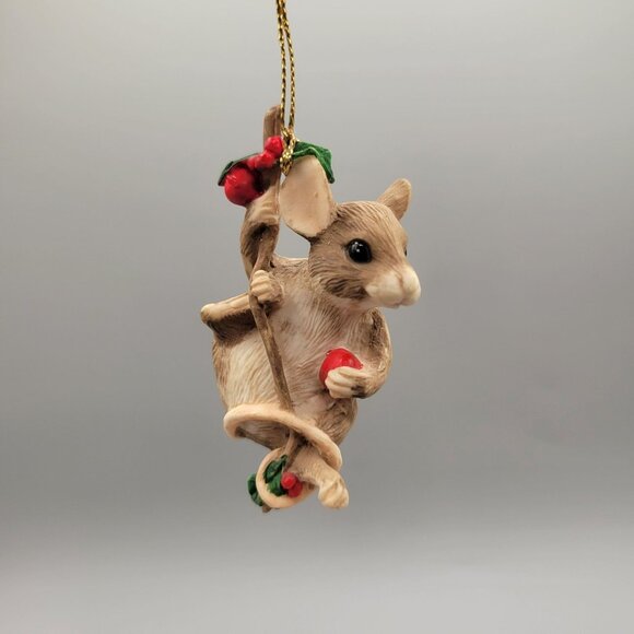 Charming Tails Hang In There Christmas Ornaments 3 Mice Pale Version Early - Picture 2 of 12